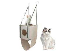 Hamac pour chat - Meuble pour chat fixé à la porte - Double couche réglable et respirant - Meubles pour animaux de compagnie pour se détendre, escalader et jouer