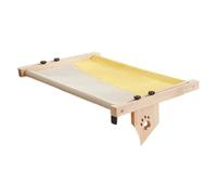 Hamac pour chat pour rebord de fenêtre, lit pour chat - Siège de niche en bois - Nid de rebord de fenêtre réglable pour chat - Siège de hamac pour chat avec couette rembourrée pour dormir, spie