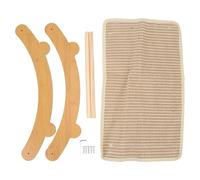 Hamac pour Chat, transat en Bois résistant aux Griffes avec grattoir en sisal, lit de Repos pour Chat protégeant Les Meubles et Le canapé, hamac à griffer en pin Naturel pour la (Grand 11cm/4,33