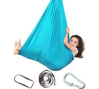 Hamac pour enfants, hamac aérien réglable pour yoga, balançoire câline de thérapie interne pour enfants avec autisme, TDAH, Asperger, intégration sensorielle, longueur 1,5 m, bleu ciel