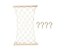 Hamac pour fruits et légumes avec bâton en bois et crochet en macramé - Hamac à suspendre dans la cuisine - Économie d'esp - Rangement sous un placard - Hamac bohème - la maison