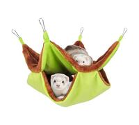 Hamac pour furet - Nid chaud double couche pour petits animaux de 20 cm | Lit cage en velours respirant avec crochet | Lit de couchage portable doux pour hamster, écureuil, chinchilla et cornes