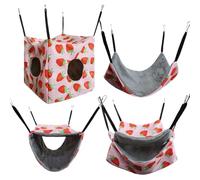 Hamac pour Hamster,4 Pièces Hamac Tunnel Perméable À L'Air pour Furet - Accessoires Cage Anti-Dérapant Maison de Sommeil Confortable Chinchillas Hamsters