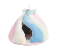 Hamac pour Hamster en Velours, Nid Suspendu Forme Barbe à Papa | Installation Facile et Design Détachable, Décor Mignon pour Cage, Usage Intérieur pour Petits Rongeurs