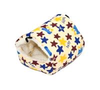 AWHAO Hamac pour Hamster, Maison pour Cochon d'Inde, Petite Maison pour Animaux de Compagnie, nid de Couchage Mignon et Confortable pour Hamster, Grotte, Étoile 14cmx12cm