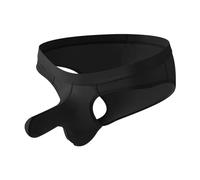 Hamac pour homme avec nez d'éléphant - Culotte taille basse - Sangle de jock - Amélioration de la soie glacée - Doux et sexy - Lingerie pour homme - Bikini - Jockstrap - Sport Sissy, Noir , S
