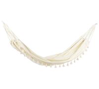 Hamac pour Intérieur & Extérieur avec Pompons Style Boho en Coton Beige Verc