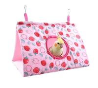 Hamac pour oiseaux - 17,5 x 11 x 14 cm - Nid d'escalade d'hiver facile à utiliser - Doux - Lit suspendu en peluche chaude - Accessoire de cage pour perroquet, conure, calopsitte, canari, perruche