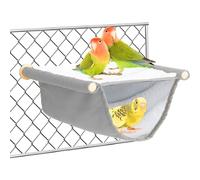 Hamac pour oiseaux - Nid d'oiseau - Grottes - Cage à oiseaux - Accessoires - Jouet - Nid d'oiseau - Lit superposé - Hamac suspendu pour perruches, calopsittes, pinsons, hamsters, gerbille (gris)