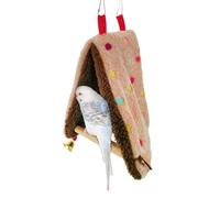 Hamac Pour Oiseaux - Taille Triangulaire En Bois De Coton Peluche | Perche À Balançoire Pour Nid De Perruche Avec Crochet | Accessoire De Cage À Oiseaux Confortable Pour Se Reposer, Jouer Aux Petits O