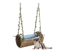 Hamac pour petit animal - Lit suspendu respirant résistant aux morsures | Cadre robuste balançoire avec tapis de seaweed amovible | Nid de protection à quatre côtés pour gateau de sucre, nain syrien