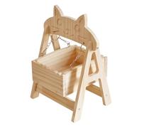 Hamac pour petits animaux - 7,8 pouces cachette en bois, jouet pour hamster sans mastication, design de stabilité amélioré | Maison confortable pour animaux de compagnie pour souris, chinchilla, furet