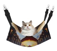 Hamac réversible à suspendre pour chat avec arche blanche - Double étoile - Lit réglable - Doux et respirant - Pour chaton chiot ou petit moyen