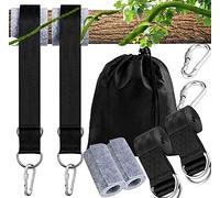 Hamac Sangles, Sangles de Hamac,Sangle Balancoire Suspendu 2x150CM Ultra Résistant avec D-Ring et Coussin Plus épais, Deux Crochets Mousquetons Charge Max 500KG pour Hamac et Balancoire de Jardin
