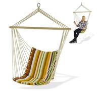 Hamac siège suspendu charge 120 kg - bois naturel - 48 x 45 cm D94017