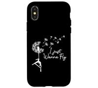 Hamac Silks I Just Wanna Fly Pissenlit Aérien Yoga Cadeaux Coque pour iPhone X/XS