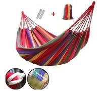 Hamac Simple Toile - 260 x 150 cm + 2 Cordes d'Amarrage + 1 Sac de Rangement - Hamac de Jardin pour Enfants et AdultesExtérieur