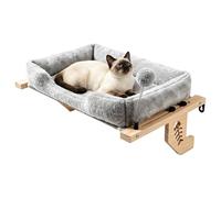Hamac sur Fenêtre pour Chat avec Un Coussin en Peluche et Un Repose-Balle