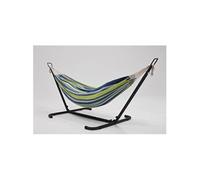 Hamac sur pied 2,6 m toile en tissu polyester bleu/vert COPACABANA