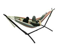 Hamac sur Pied QIAN avec Tissu Arc-en-ciel et Support en Acier pour 2 Personnes / 200 kg