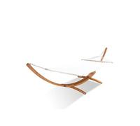 Lagoa Écru : Hamac Bois Sur Support 3,15 M - 1 Personne - Toile Poly-Coton Beige