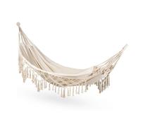 Hamac Suspendu - 200 x 150 cm - Hamac de Camping et Jardin Confortable - 250kg Capacité de Charge - 1-2 Personnes pour Intérieur, Balcon, Extérieur (Beige)