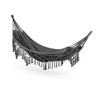 Hamac Suspendu - 200 x 150 cm - Hamac de Camping et Jardin Confortable - 250kg Capacité de Charge - 1-2 Personnes pour Intérieur, Balcon, Extérieur (Gris foncé)
