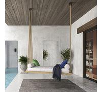 Hamac suspendu avec barre d'écartement et sangles en nylon, grande base en bois massif, pour la détente à la maison et la détente en plein air