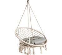 Hamac Suspendu Barbuda, Avec Coussin, 80 x 125 x 60 Cm, Blanc - N