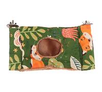 Hamac Suspendu pour Cage à Oiseaux |Lit Double Couche en Peluche Chaude pour perroquets et inséparables |Espace de Repos pour Animaux anxieux avec Support en Bois |Facile à (Green)