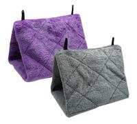 Hamac Suspendu pour Oiseaux, 2 pièces, lit Chaud en Peluche pour Oiseaux avec Crochets pour Cage, Grotte de Couchage pour Conure, inséparable, calopsitte, cacatoès