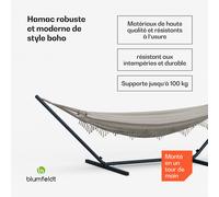 Hamac SwayStation Boho | 320 x 116 cm | résistant aux intempéries | inoxydable