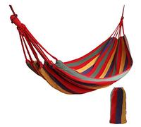 Hamac Swing pour Voyage Camping, 1 Person Grand 190 * 80cm/ Coton Respirant/Charge 150KG Lit Simple Balançoire dans la Plage, Patio, Porche, Jardin Suspendu