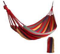 Hamac Swing Pour Voyage Camping, 1 Person Grand 280 * 80cm/ Coton Respirant/Charge 150kg Lit Simple Balançoire Dans La Plage, Patio, Porche, Jardin Suspendu