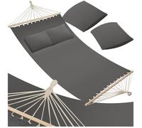 Hamac - TECTAKE - Hamac EDEN 2 places, en tissu résistant pour extérieur ou intérieur, capacité de 240 kg, 230 x 145 cm - Gris foncé