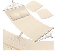 Hamac - TECTAKE - Hamac EDEN 2 places, en tissu résistant pour extérieur ou intérieur, capacité de 240 kg, 230 x 145 cm - Beige