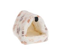 Hamac triangulaire 2 en 1 et lit gigogne pour petits animaux de compagnie - Pochette en peluche confortable à suspendre pour hamsters, hérissons, perroquets (F, L)