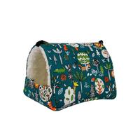 Hamac triangulaire 2 en 1 et lit gigogne pour petits animaux de compagnie - Pochette en peluche confortable à suspendre pour hamsters, hérissons, perroquets oiseaux (T, S)