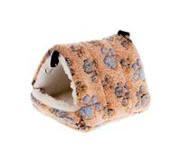 Hamac triangulaire 2 en 1 et lit gigogne pour petits animaux de compagnie - Pochette en peluche confortable à suspendre pour hamsters, hérissons, perroquet (E, L)