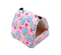 Hamac triangulaire 2 en 1 et lit gigogne pour petits animaux de compagnie - Pochette en peluche confortable à suspendre pour hamsters, hérissons, perroquet (A, S)