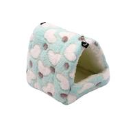Hamac triangulaire 2 en 1 et lit gigogne pour petits animaux de compagnie - Pochette en peluche confortable à suspendre pour hamsters, hérissons, perroquets (B, S)