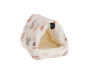 Hamac triangulaire 2 en 1 et lit gigogne pour petits animaux de compagnie - Pochette en peluche confortable à suspendre pour hamsters, hérissons, perroquets (F, M)