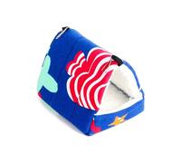Hamac triangulaire 2 en 1 et lit nid pour petits animaux de compagnie - Pochette en peluche confortable à suspendre pour hamsters, hérissons, perroquets (RW, S)