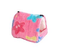 Hamac triangulaire 2 en 1 et lit nid pour petits animaux de compagnie - Pochette en peluche confortable à suspendre pour hamsters, hérissons, perroquets (J, L)