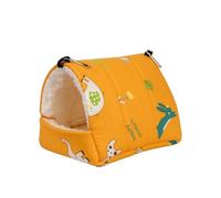 Hamac triangulaire 2 en 1 et lit nid pour petits animaux de compagnie - Pochette en peluche confortable à suspendre pour hamsters, hérissons, perroquets (Y, S)