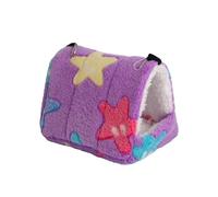 Hamac triangulaire 2 en 1 et lit nid pour petits animaux de compagnie - Pochette en peluche confortable à suspendre pour hamsters, hérissons, perroquets (K, M)