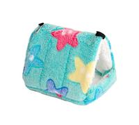 Hamac triangulaire 2 en 1 et lit nid pour petits animaux de compagnie - Pochette en peluche confortable à suspendre pour hamsters, hérissons, perroquets (H, L)