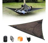 Hamac Triangulaire, hamac en Nylon Confortable avec Sangles respectueuses des Arbres, hamac Portable Durable avec Sac de Voyage, Parfait for Le Camping en extérieur/intérieur(Black,4m)