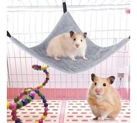 Hamac Triangulaire pour Petit Animal de Compagnie, Lit Suspendu pour Hamster, écureuil, Planeur de Sucre, Cochon d'Inde, Gris, Sûr, Durable, Environnement Confortable pour Toutes Les Saisons