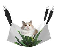 Hamac tropical en feuilles de palmier pour chat avec sangles réglables et crochets métalliques réversibles double face